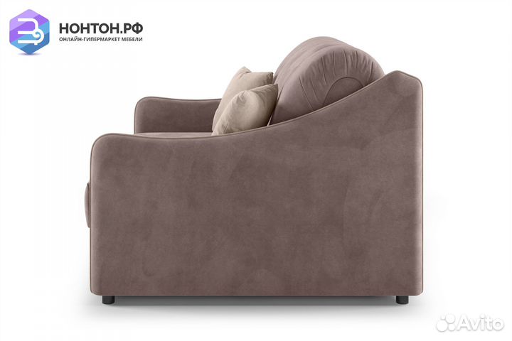 Диван аккордеон Эско коричневый / бежевый