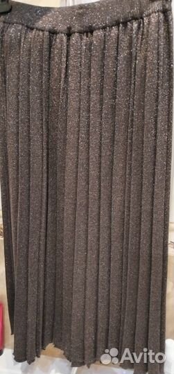 Юбка трикотажная плиссе миди M-XXL