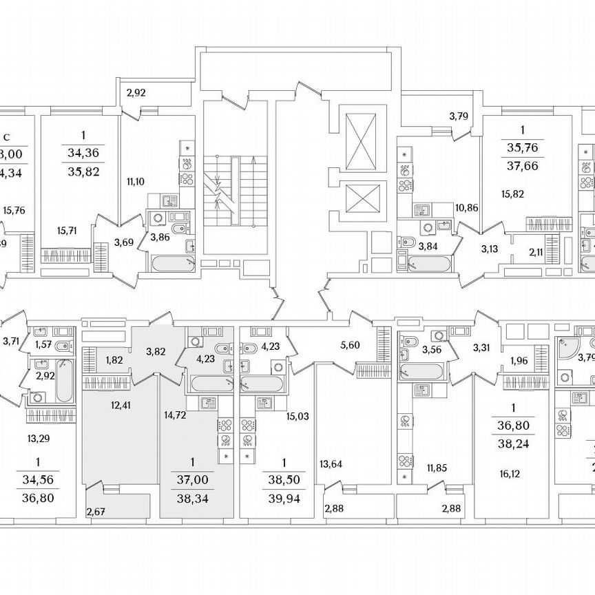 1-к. квартира, 38,3 м², 3/17 эт.