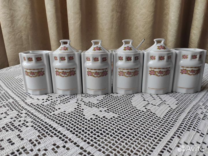 Винтажный набор для специй, фарфор, Чехословакия