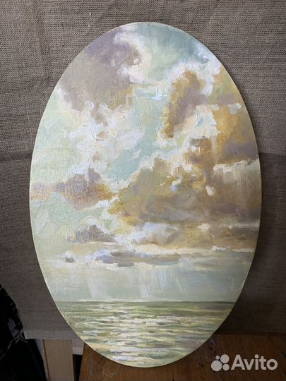 Картина пейзаж маслом море закат