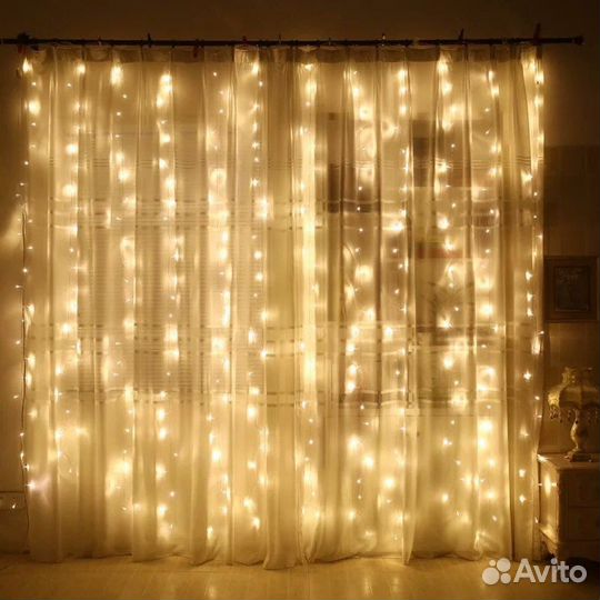 Гирлянда штора Занавес 3х2/3х3, теплый/холодный