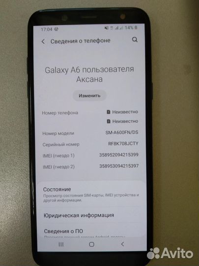 Samsung galaxy A6 32