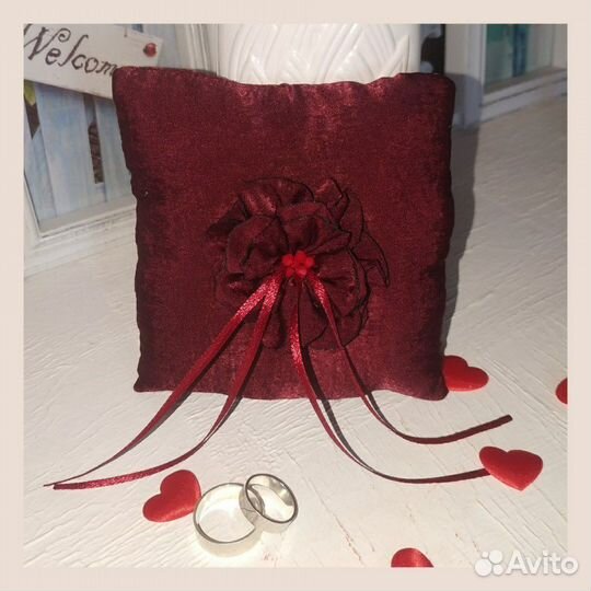 Аксессуары на свадьбу / подушка для колец / бокалы