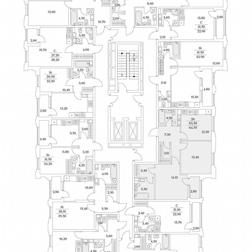 2-к. квартира, 64,7 м², 9/13 эт.