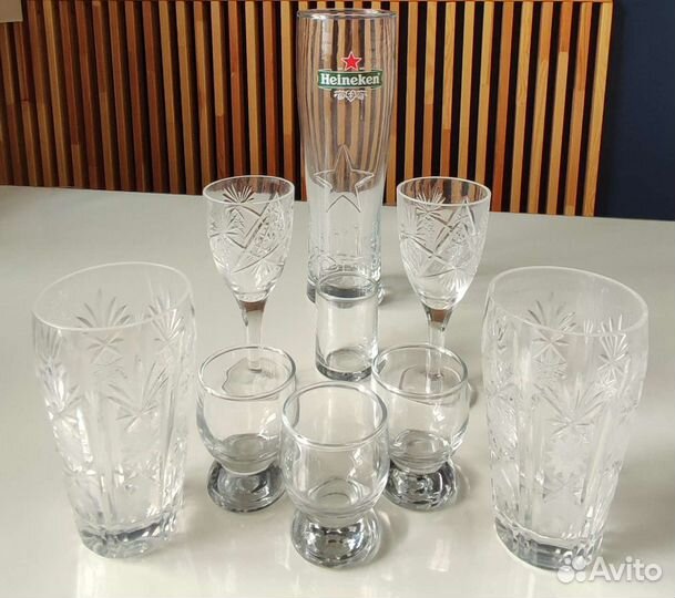 Набор рюмок коньяка стаканов пивной бокал