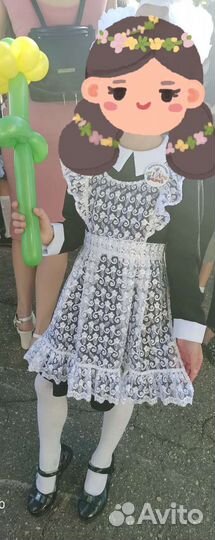 Белый школьный фартук