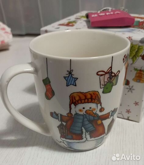 Новогодний подарок кружка с магнитом