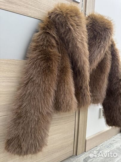 Искусственная шуба коричневая на весну