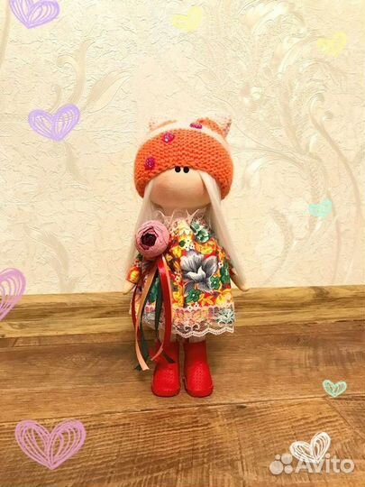 Интерьерная текстильная кукла Тильда ручной работы