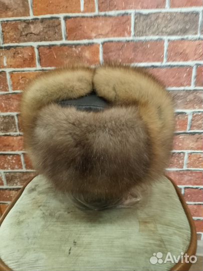 Шапка ушанка соболь-кожа
