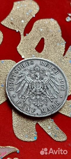 5 марок 1901 монета серебро
