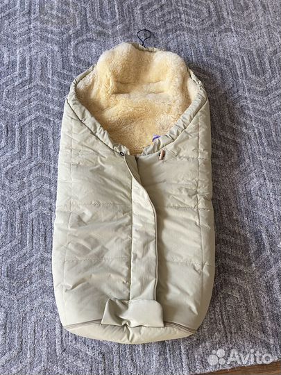 Меховой конверт в коляску овчина