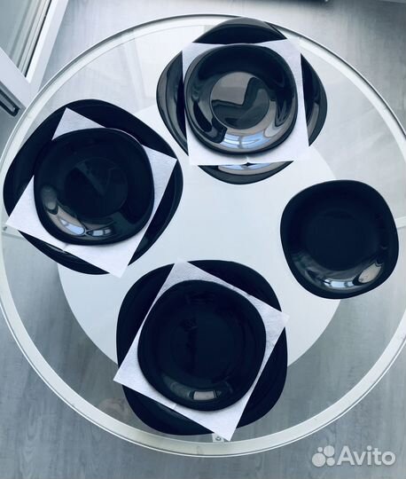 Набор посуды тарелки бу чёрный