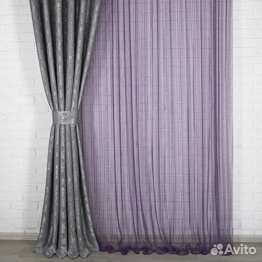 Тюль Плиссе фиолет