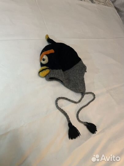 Шерстяная шапка Angry birds черная
