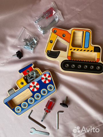 Деревянные игрушки развивающие экскаватор корабль