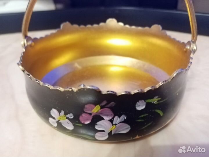 Винтажная конфетница корзинка с ручкой СССР