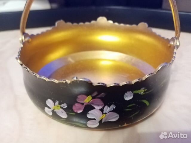 Винтажная конфетница корзинка с ручкой СССР