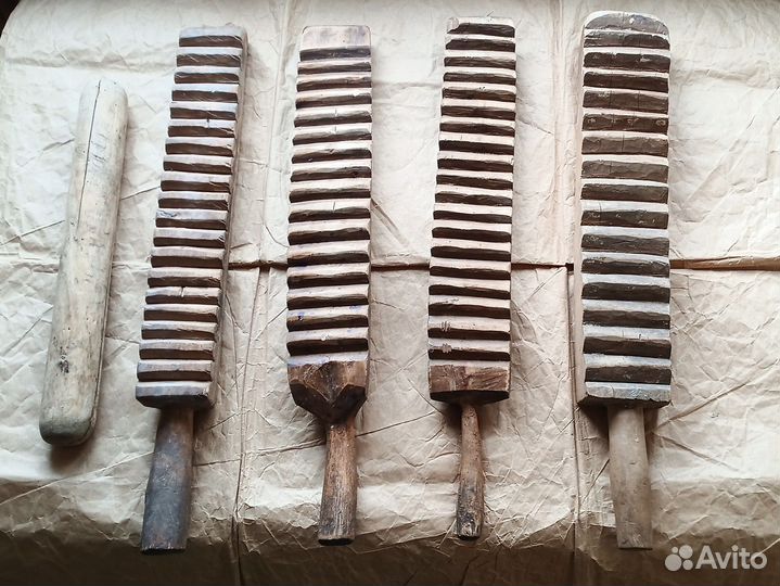 Рубель старинный деревянный для глажки белья