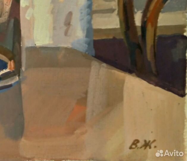 Картина Животков Заслуженный 1991 г. гуашь 68/45см