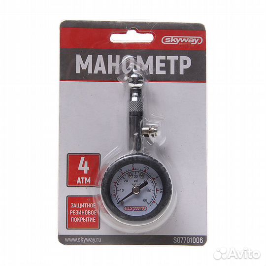 Манометр шинный механический 4атм. skyway