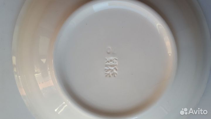 Суповые тарелки 6 шт. обводка золотом,зик Конаково