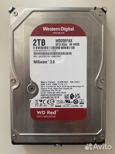 Внутренний жесткий диск 3,5 - 2 тб WD Red поломан