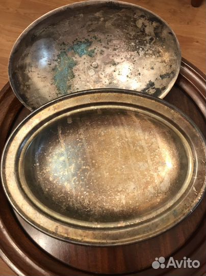 СССР, Мельхиоровая утятница блюдо - баранчик