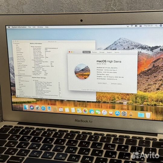 MacBook Air 11 mid 2011 i7 4/256gb