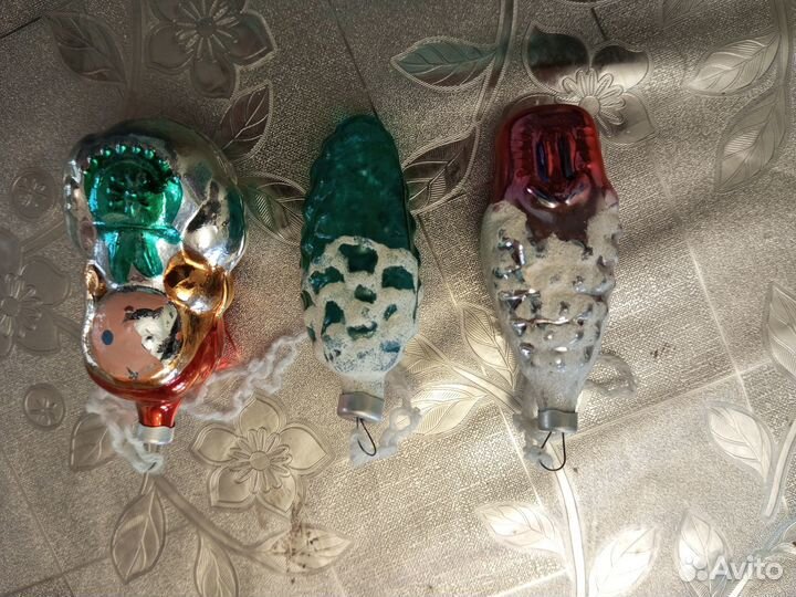 Елочные игрушки стекло СССР