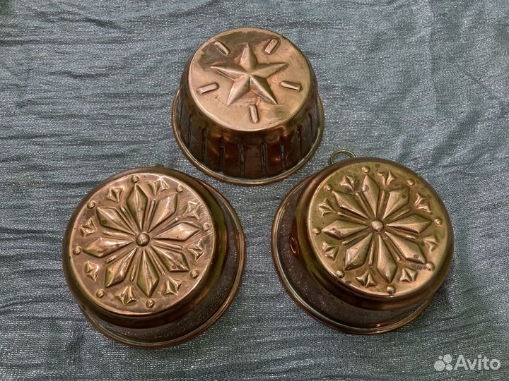 Формочка для выпечки медь звезда, снежинка