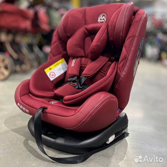 Новое автокресло 0-36 isofix 360 градусов бордовое