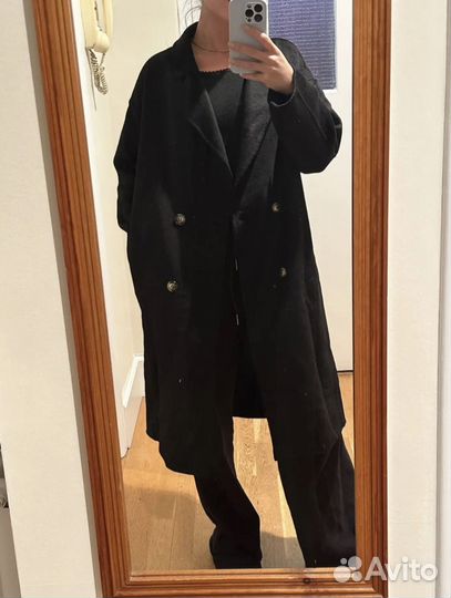 Пальто женское демисезонное черное 42