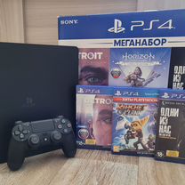 Sony playstation 4 slim 1tb + 3 игры на дисках