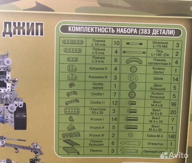 Конструктор металлический Джип