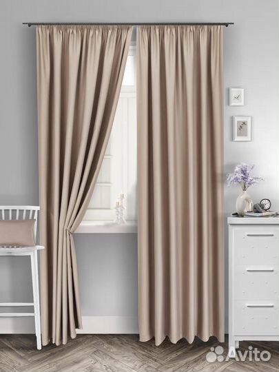 Шторы блэкаут готовые (какао)