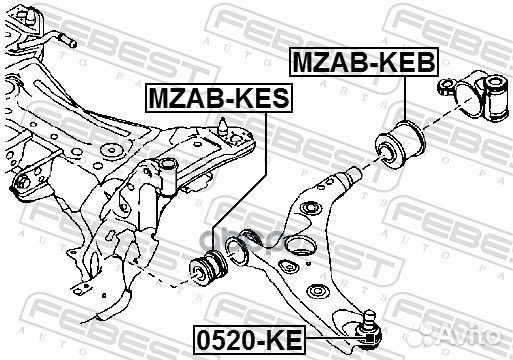 Сайлентблок рычага mazda 3/6/CX-5 12- пер.подв