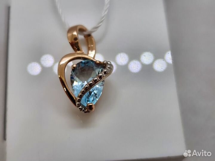 Золотая подвеска с камнями 585* (ткачева)