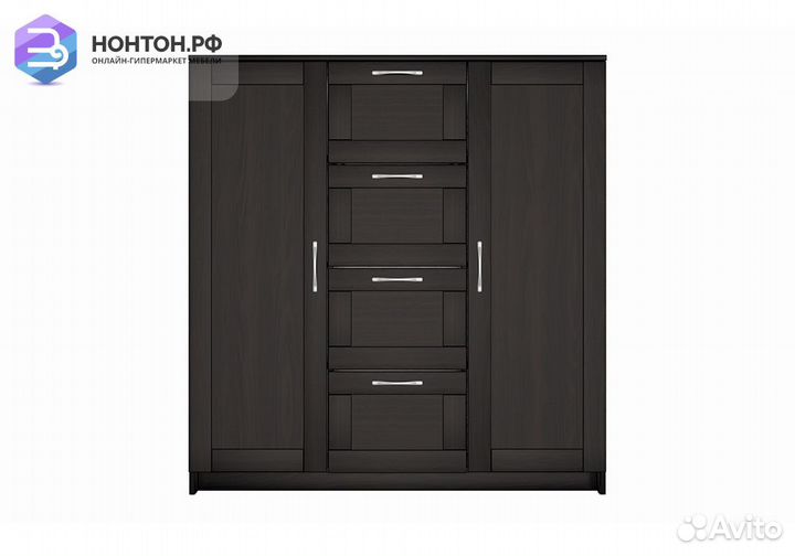 Комод с дверцами Сириус 4 ящика дуб венге