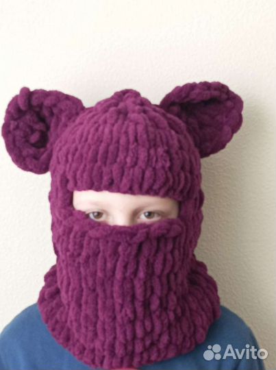 Шапка балаклава с ушками