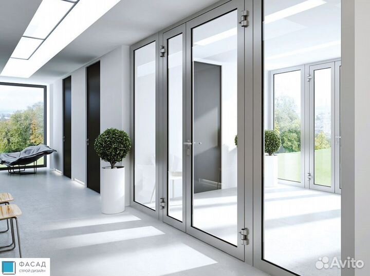 Алюминиевые двери под ключ