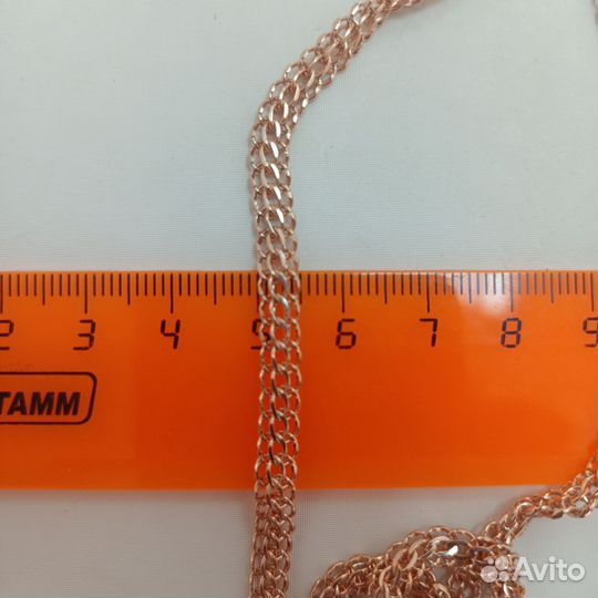 Серебряная цепь с позолотой. Новая