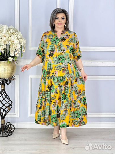 Штапельное платье 52 54