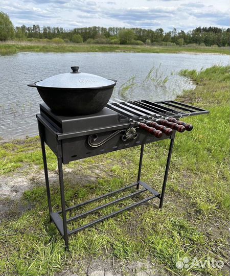 Мангал с подставкой под казан