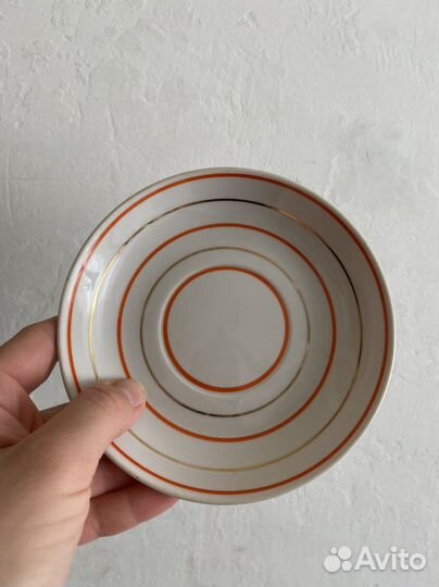 Чайная пара Радиоволны СССР Вербилки фарфор