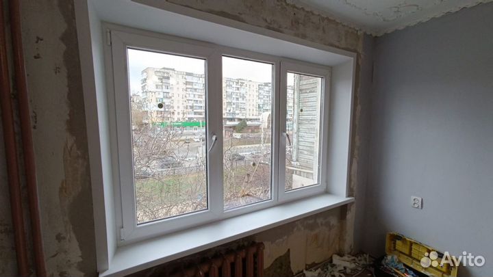 Окно трехстворчатое