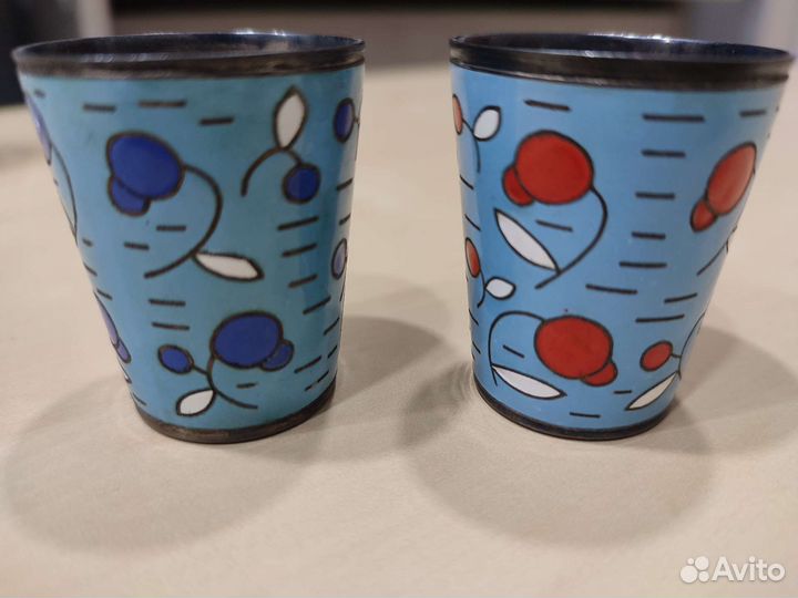 Стопка серебряная или посеребренная с эмалью СССР