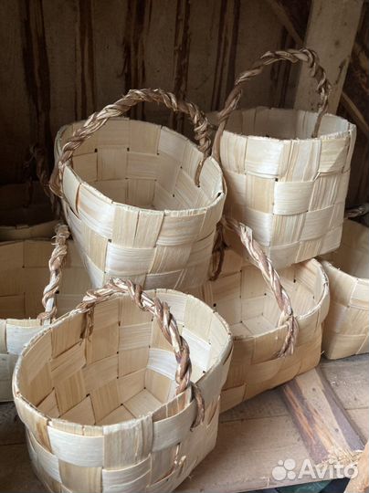 Корзинки натур дерево ель ручная работа