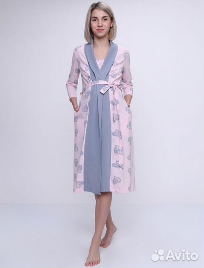 Комплект женский халат и сорочка для беременной